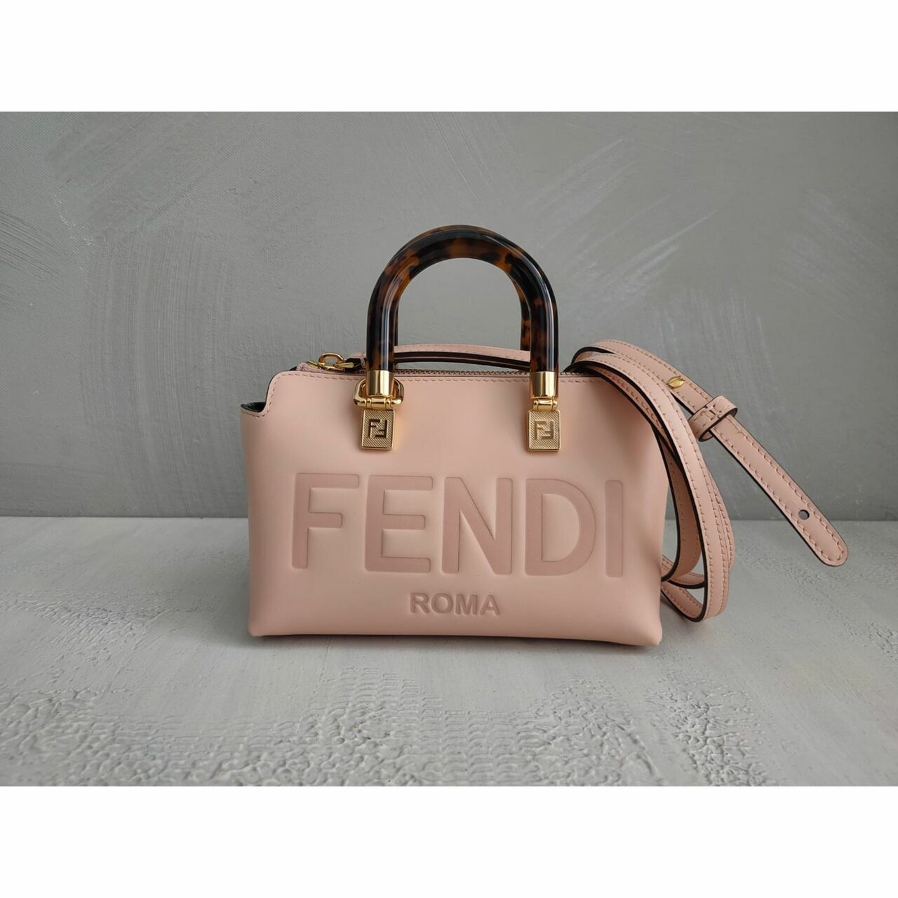 Fendi Roma By The Way Mini Boston GHW in Rose Pink Satchel