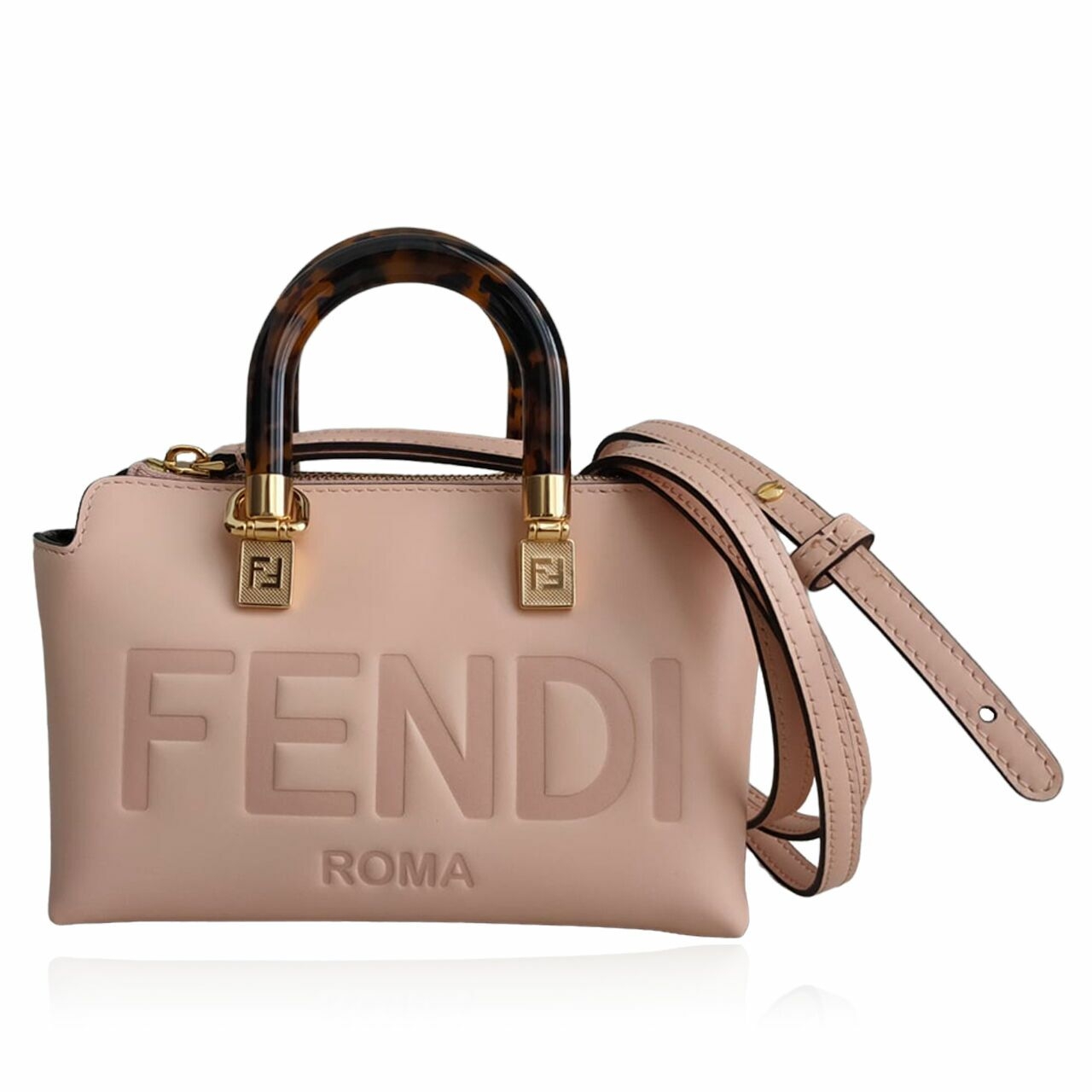 Fendi Roma By The Way Mini Boston GHW in Rose Pink Satchel