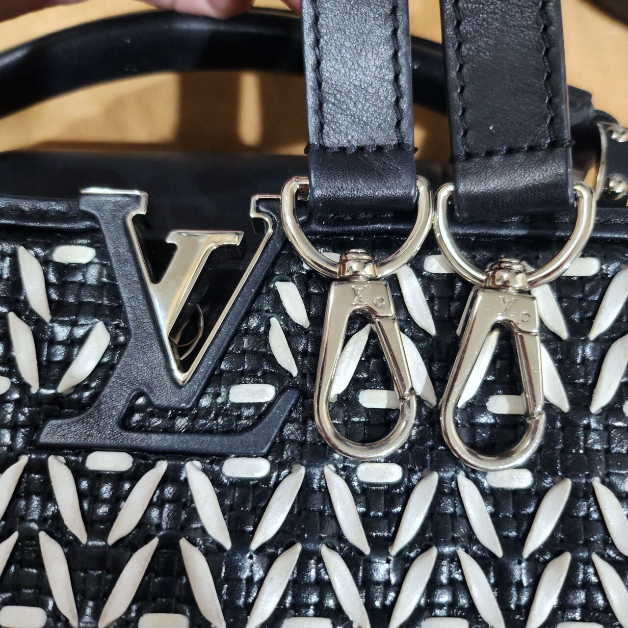 Louis Vuitton Cappucines BB Woven Leather SHW Handbag