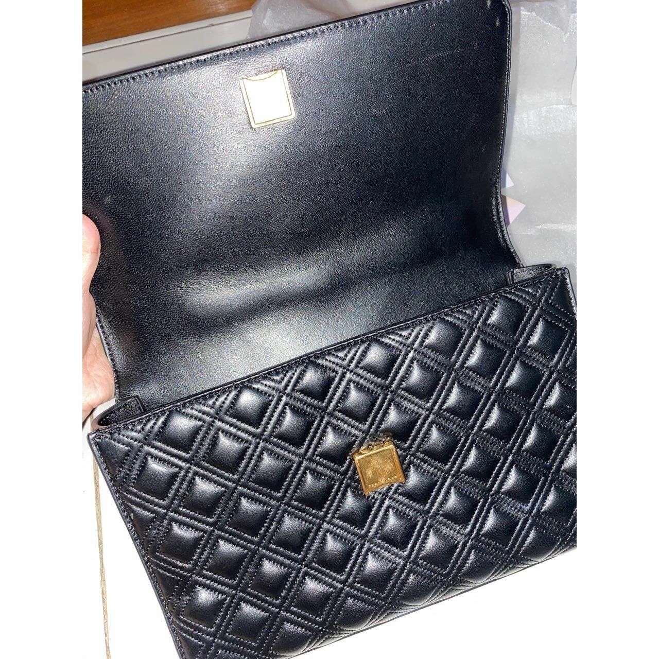 Tory Burch Fleming Medium Black Ghw Shoulder Bag