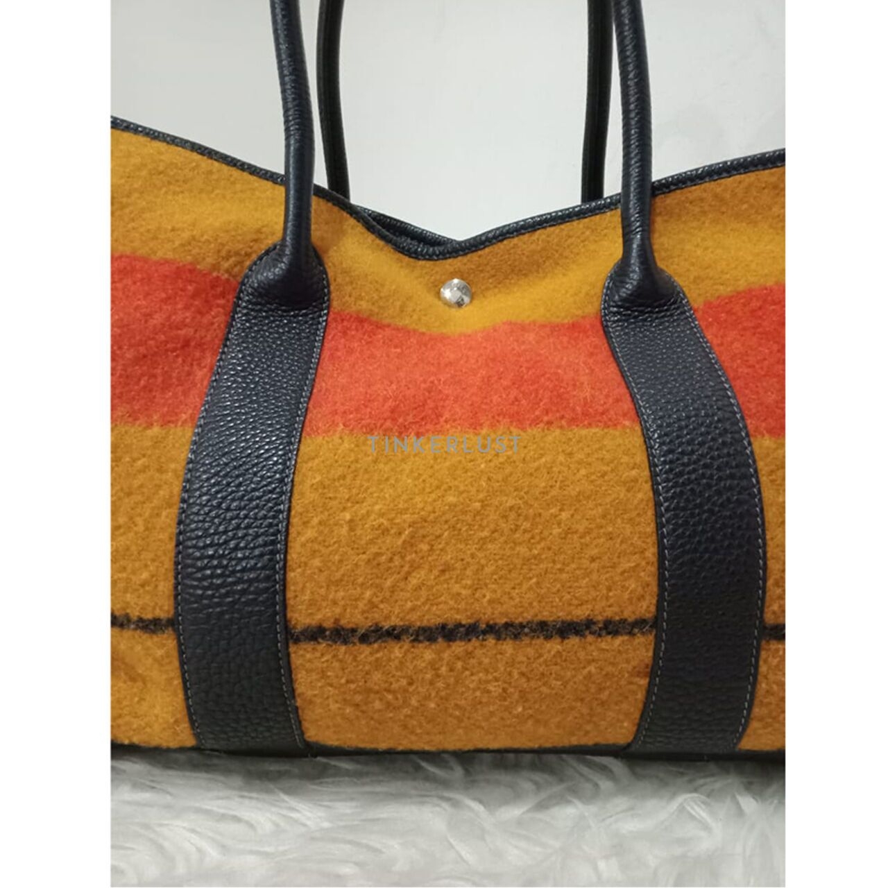 Hermes Garden Party 36 Vintage Rocabar Multicolor Wool Leather #V Tote Bag