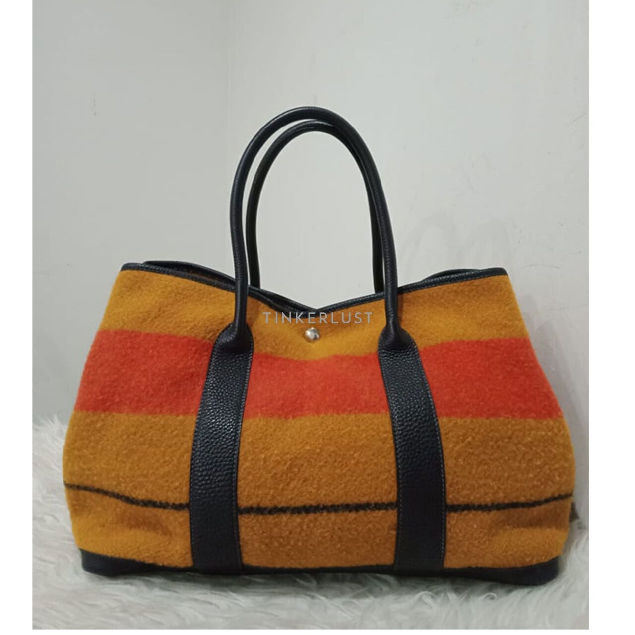 Hermes Garden Party 36 Vintage Rocabar Multicolor Wool Leather #V Tote Bag