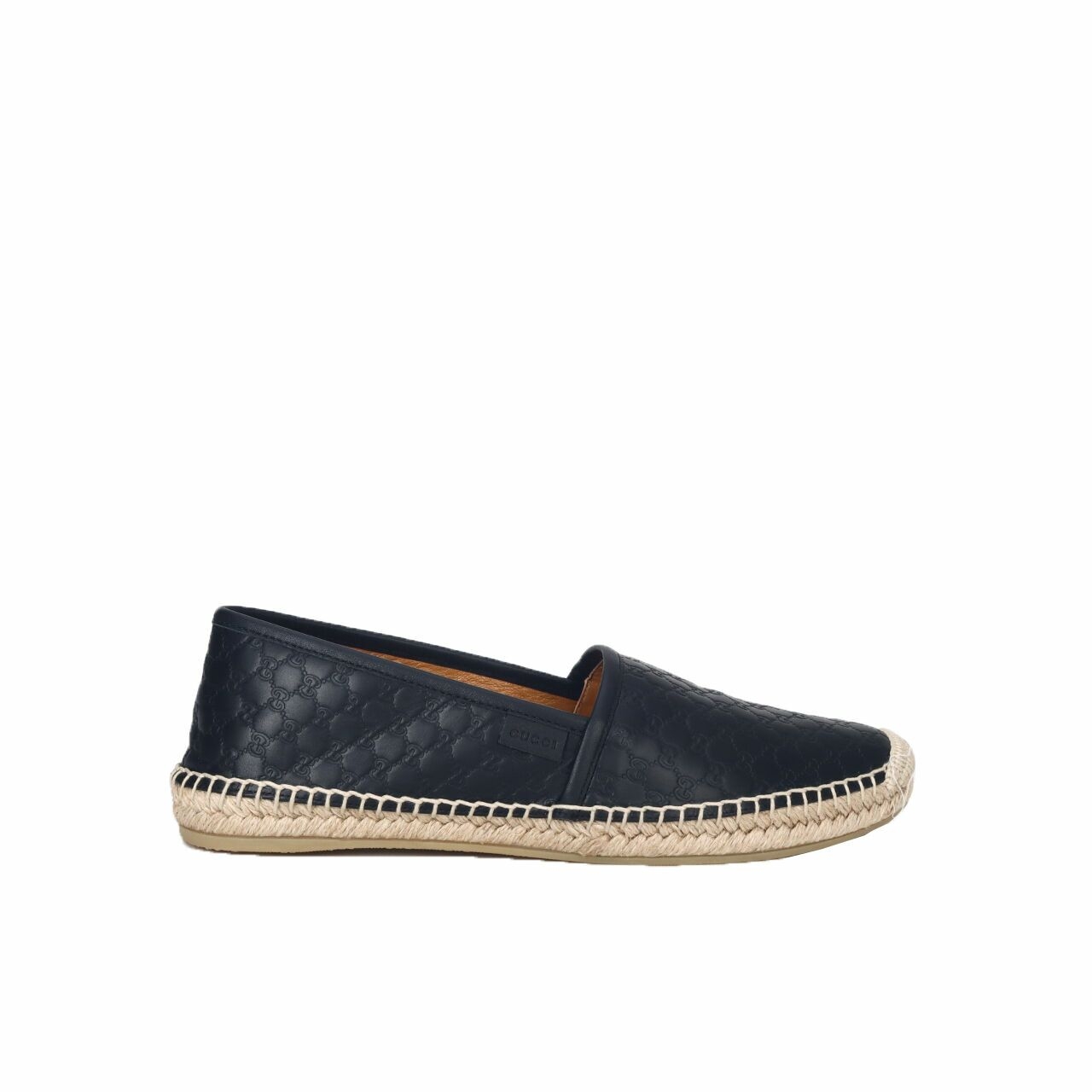 Gucci Microguccisima Leather Espadrille Black Flats