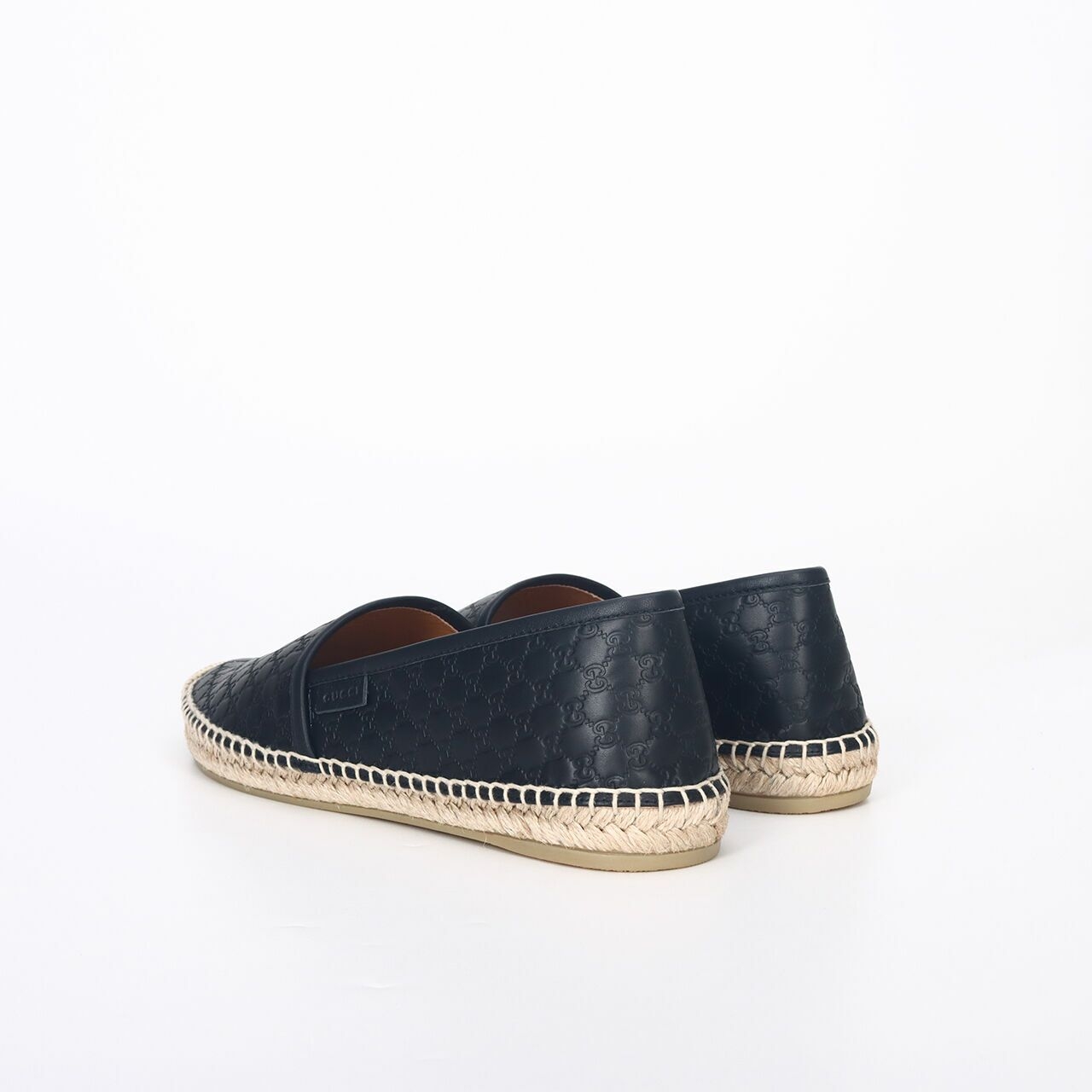 Gucci Microguccisima Leather Espadrille Black Flats