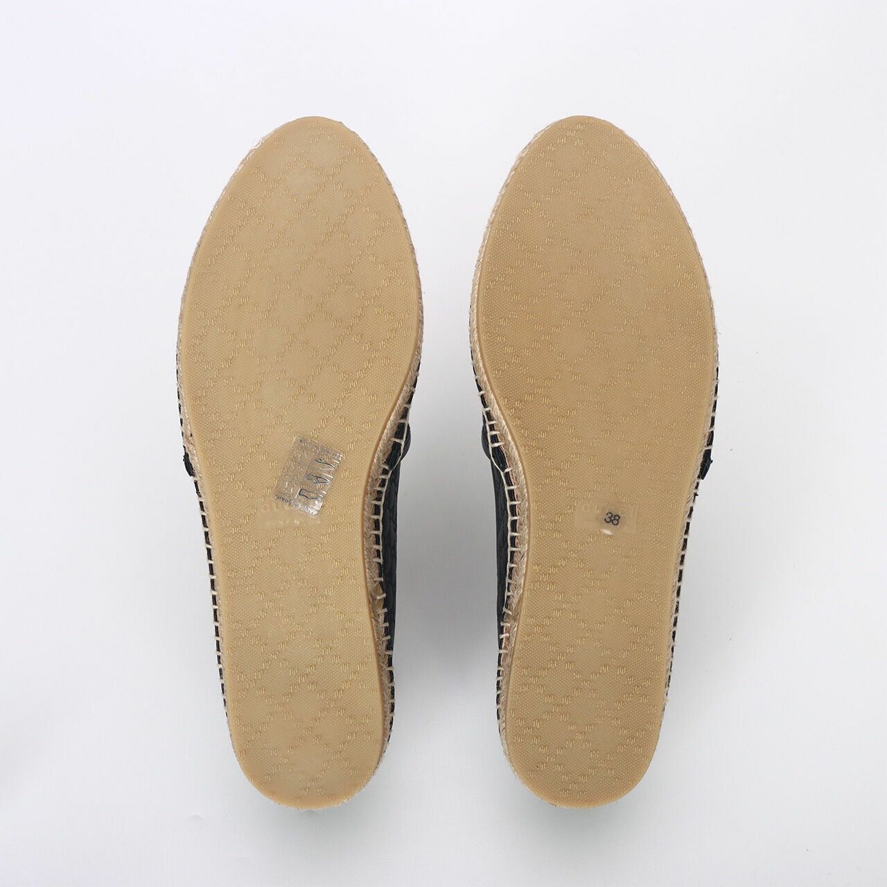 Gucci Microguccisima Leather Espadrille Black Flats