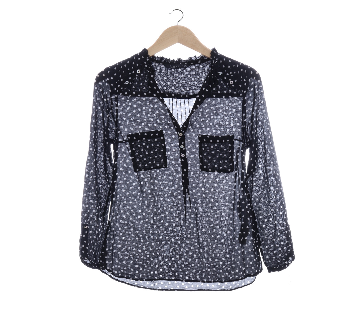 Zara Black & White Polkadot Blouse