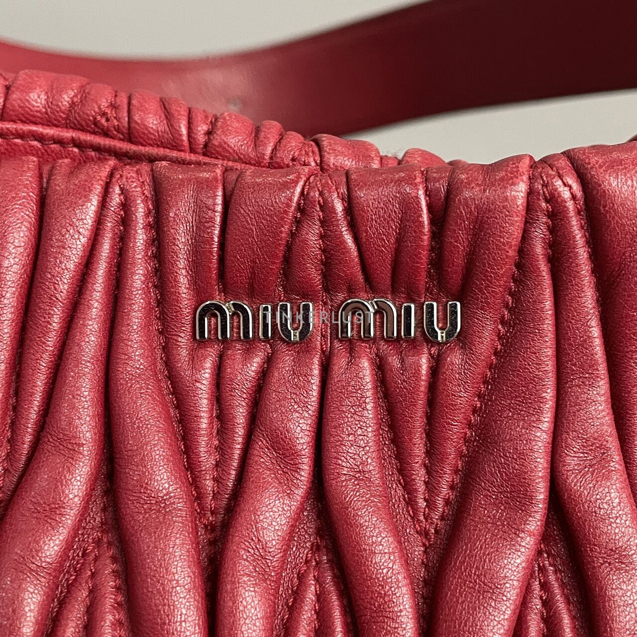 Miu Miu Matelasse Red Leather SHW Shoulder Bag