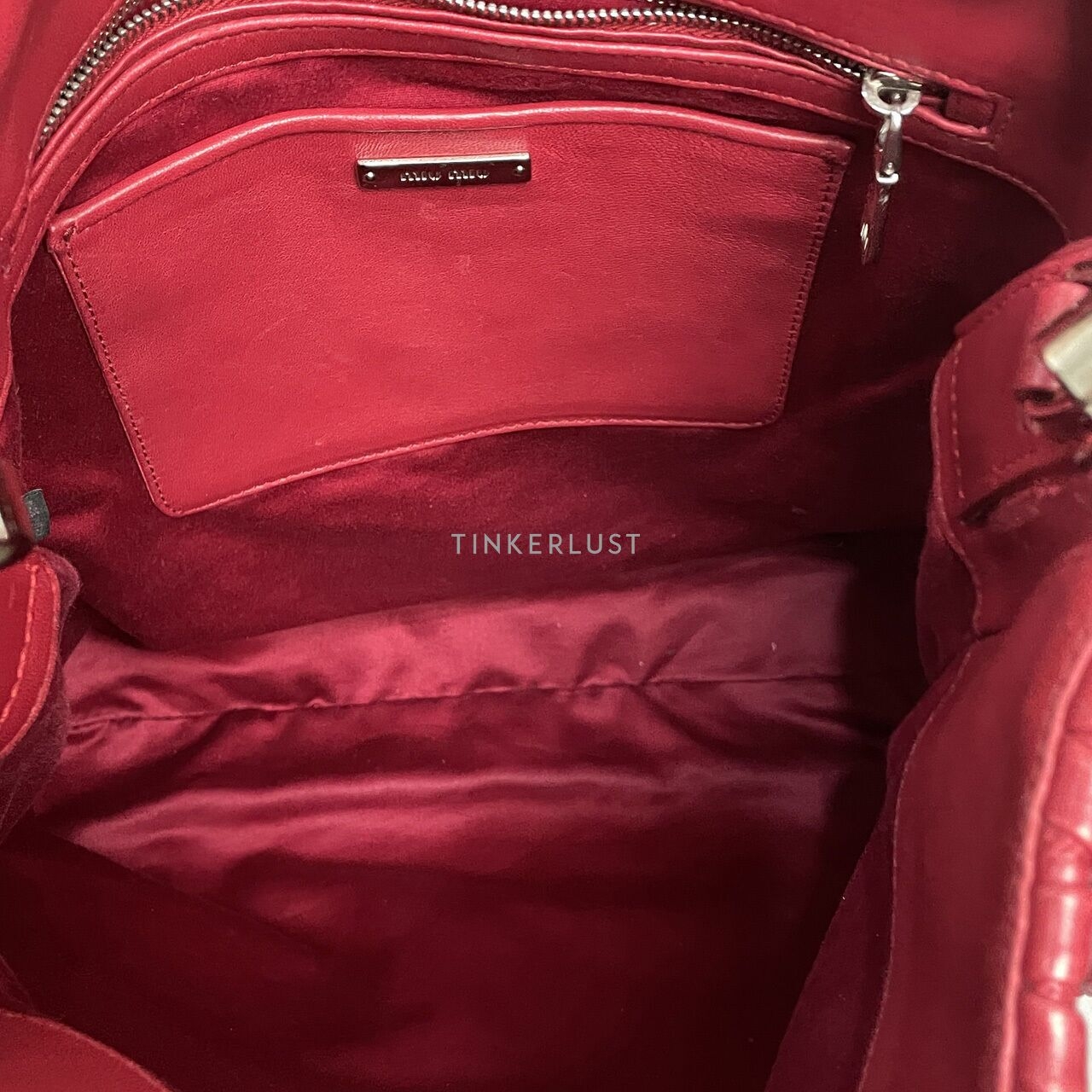 Miu Miu Matelasse Red Leather SHW Shoulder Bag