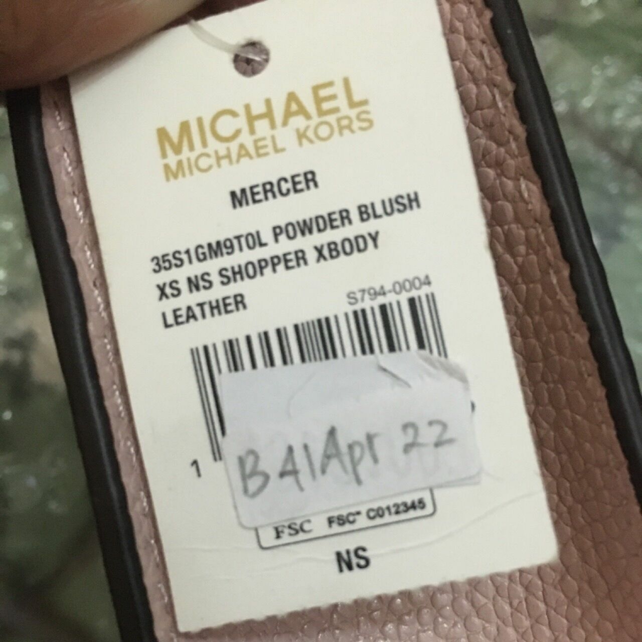 MICHAEL KORS Mercer Leather XS NS Shopper Crossbody Powder Blush