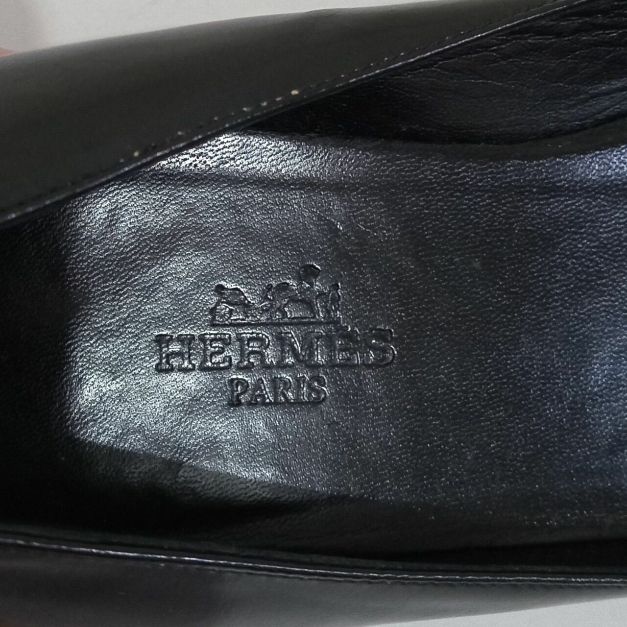 Hermes Black Liberty Leather Flats