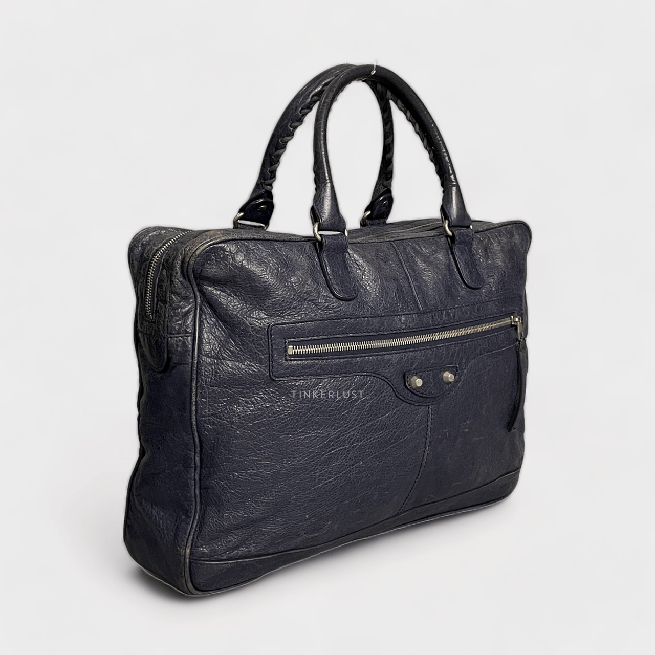 Balenciaga Business Bag Navy Leather Briefcase