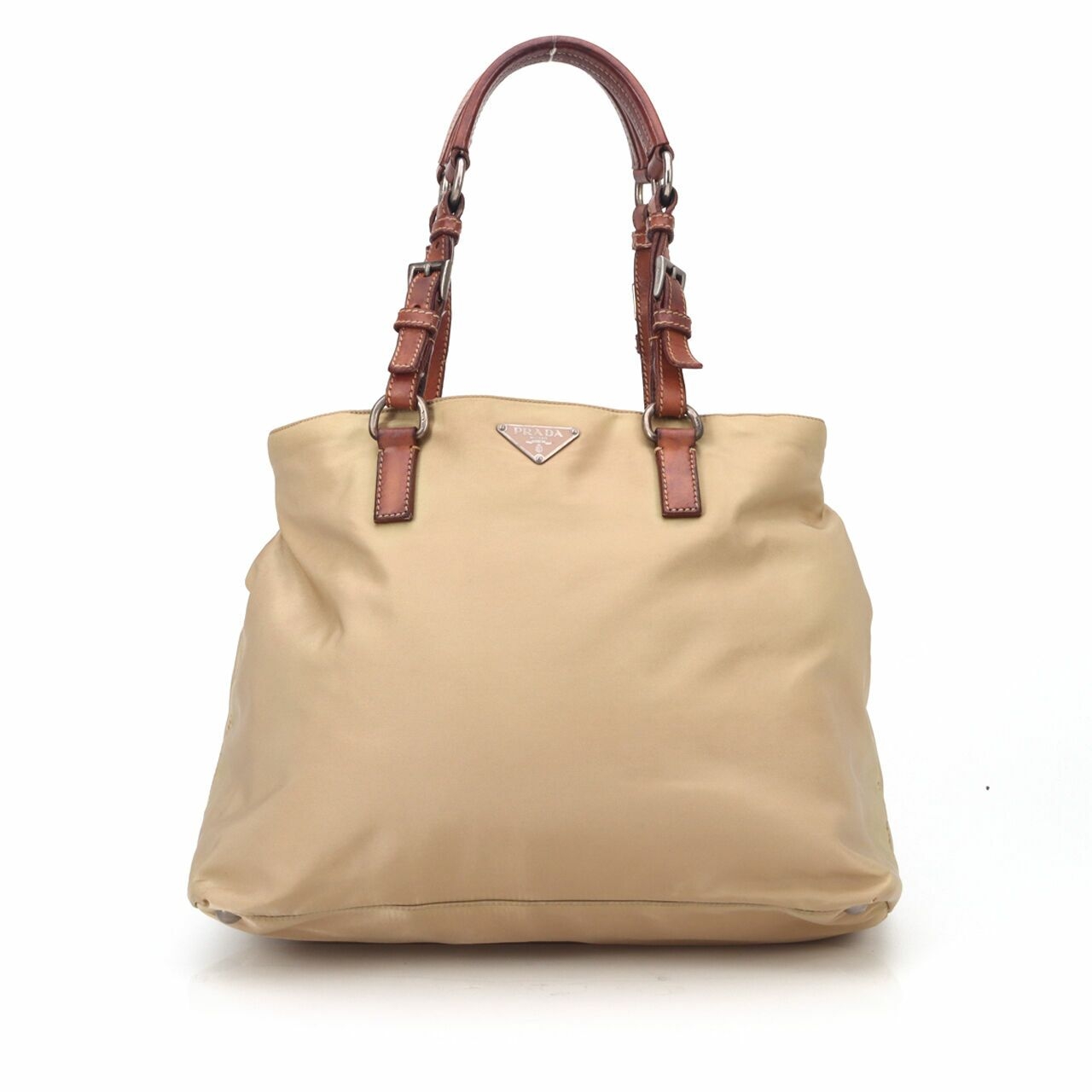 Prada Beige Nylon Tote Top Handle 