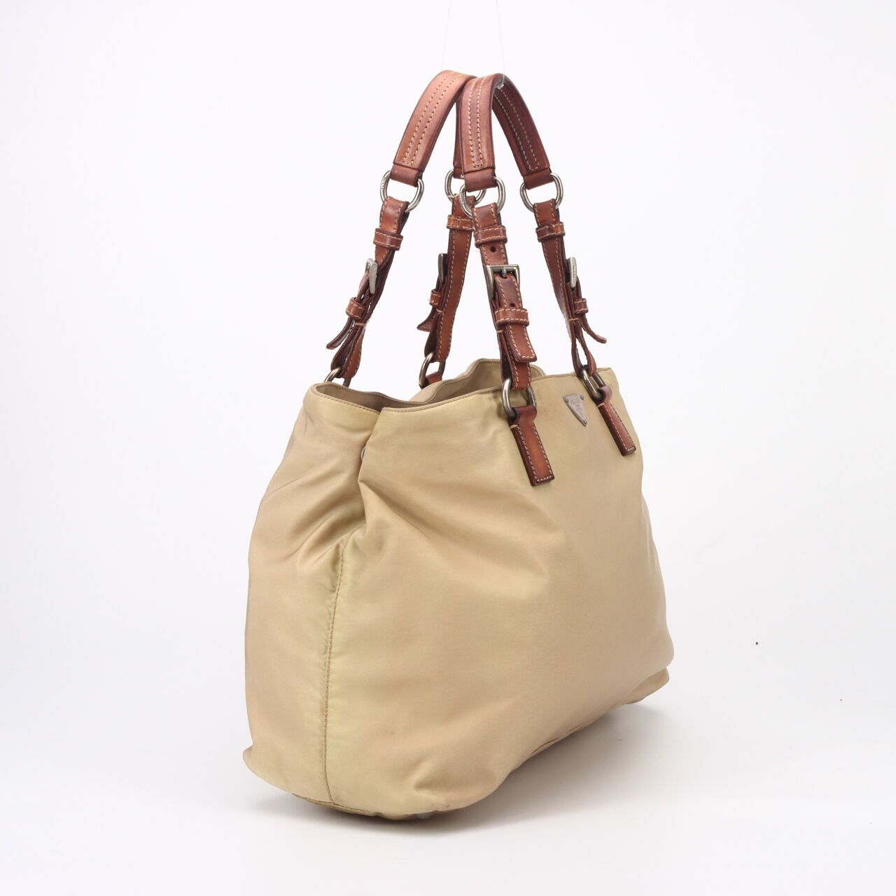 Prada Beige Nylon Tote Top Handle 