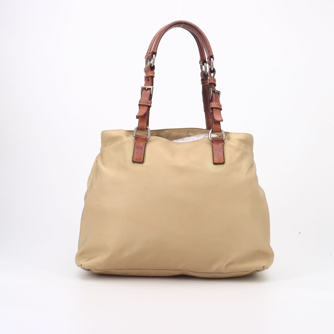 Prada Beige Nylon Tote Top Handle 