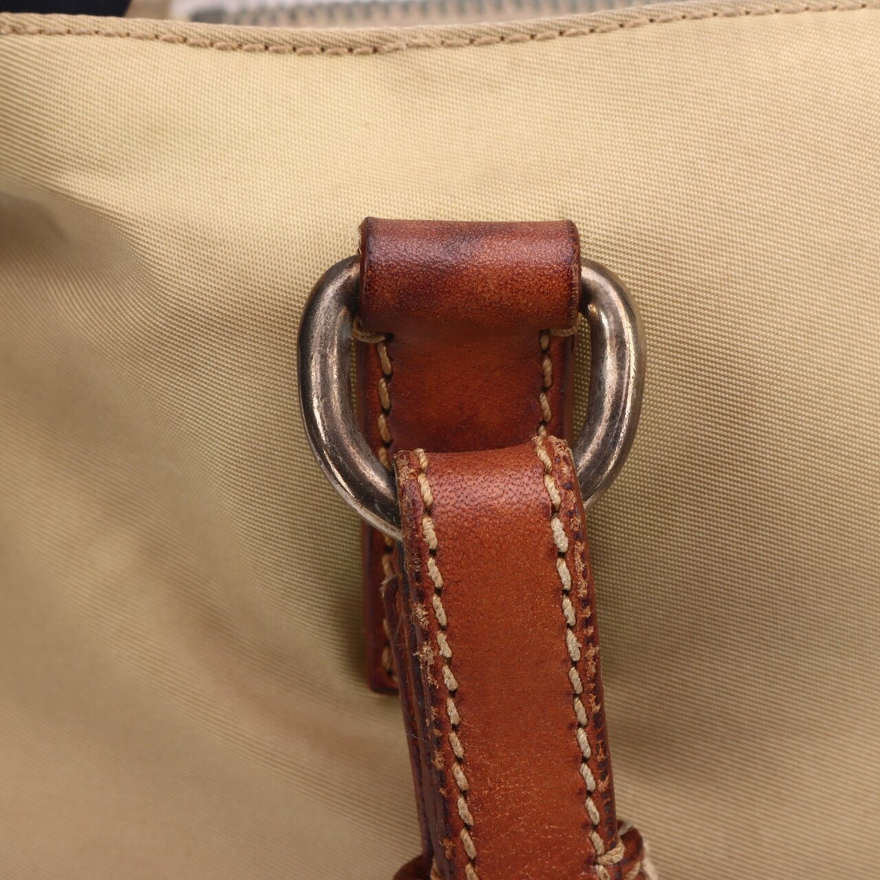 Prada Beige Nylon Tote Top Handle 