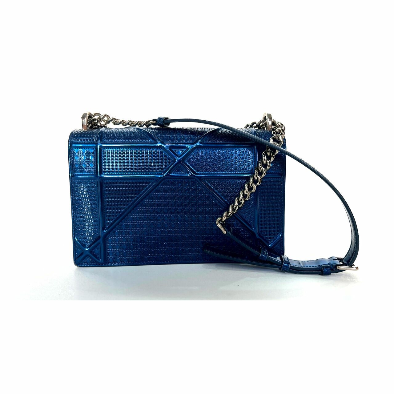 Christian Dior Diorama Blue Metalic Shoulder Bag