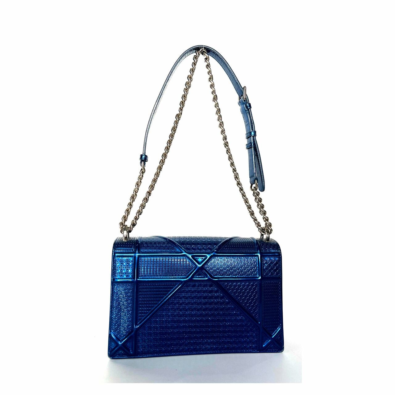 Christian Dior Diorama Blue Metalic Shoulder Bag