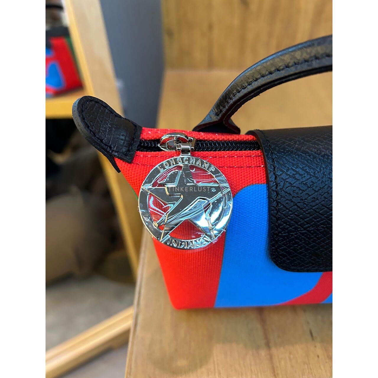 Longchamp x Robert Indiana Red Multi Pouch