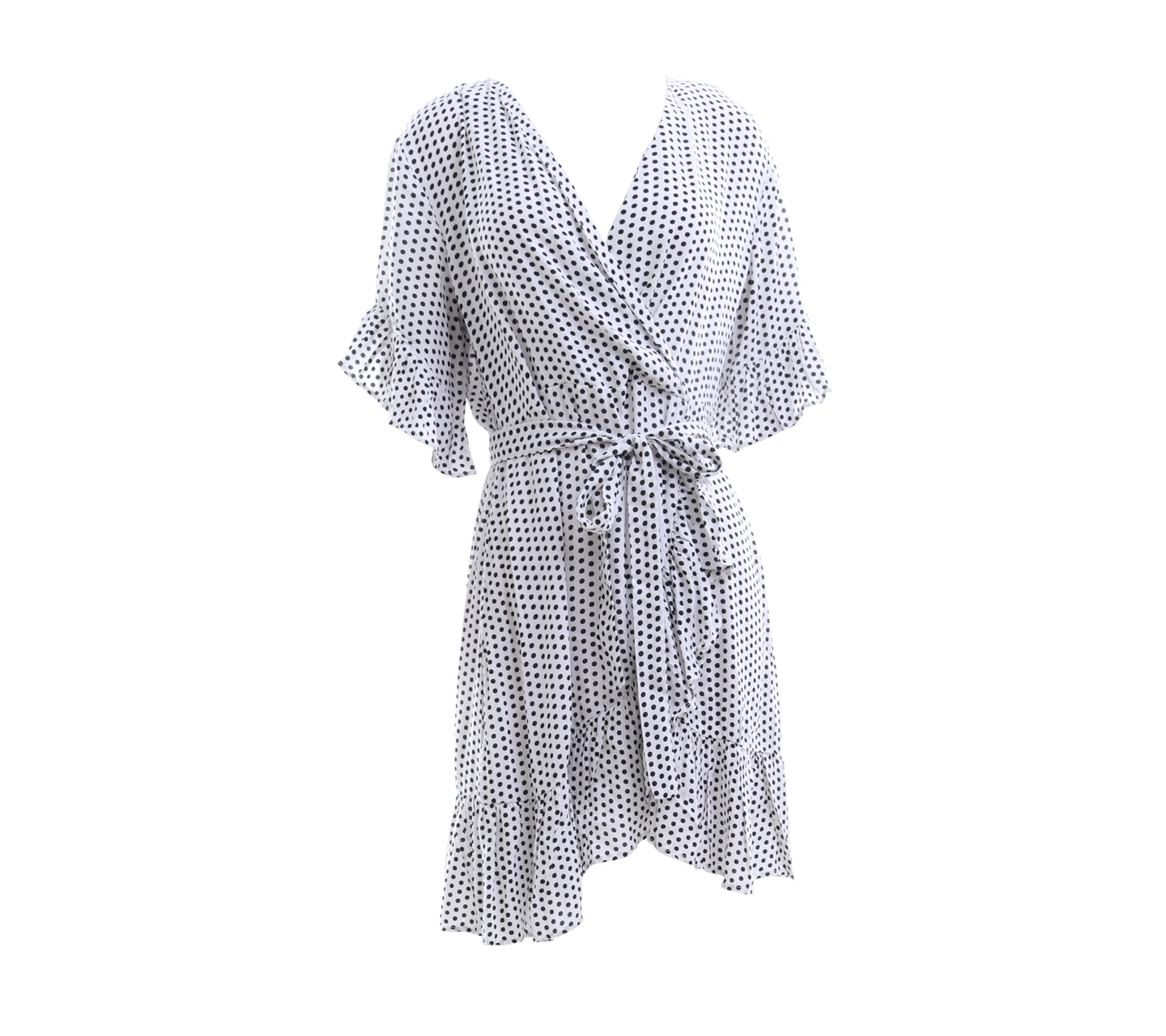 Oysho Polkadot White Wrrap Mini Dress