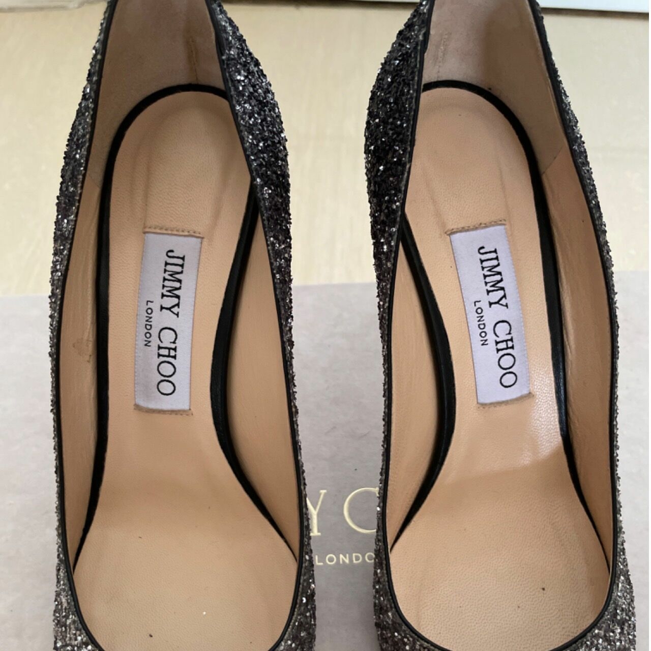 Jimmy Choo Silver Heels Romy 85