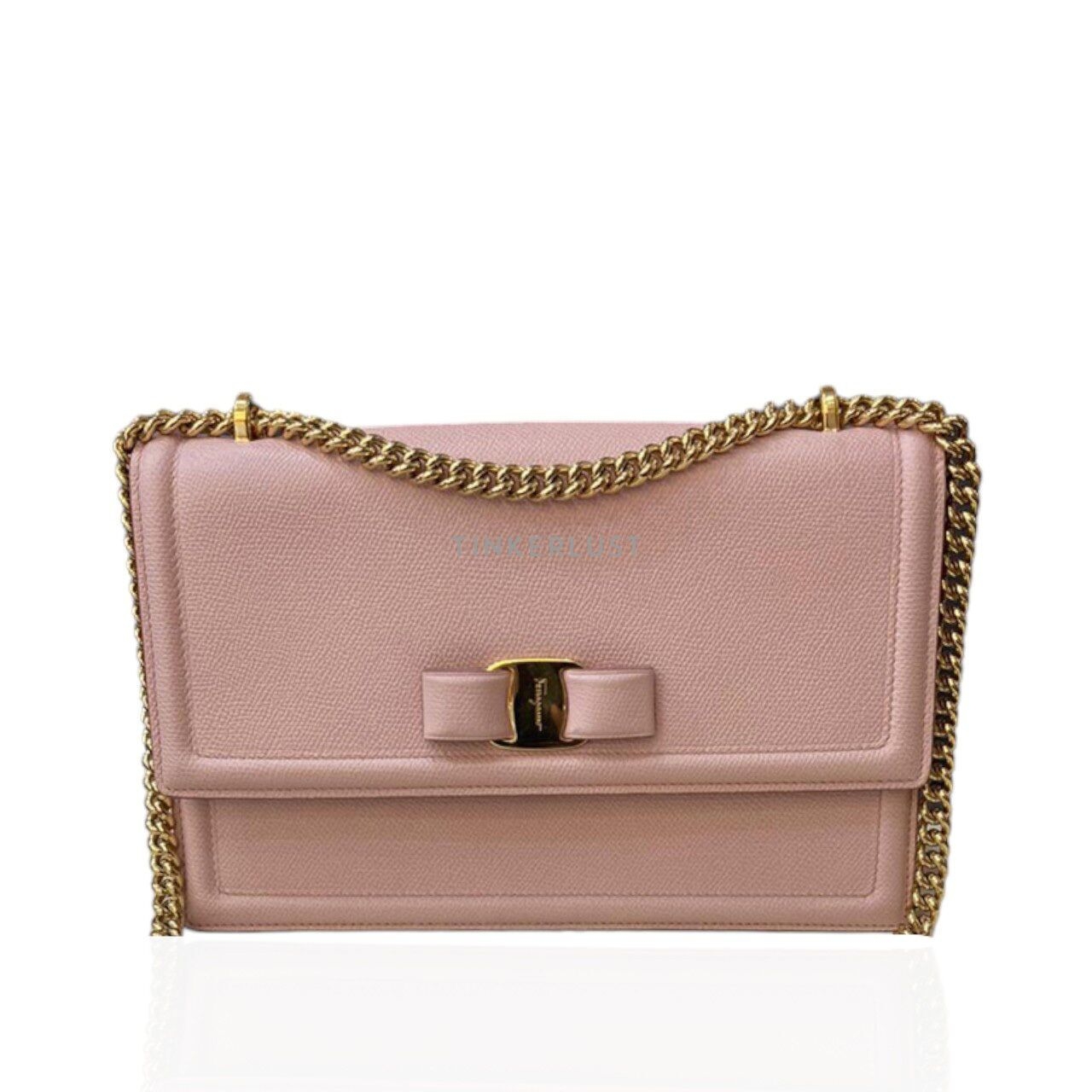 Salvatore Ferragamo Ginny Pink Bonbon Saffiano GHW Sling Bag