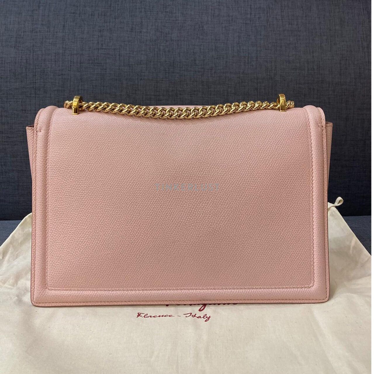 Salvatore Ferragamo Ginny Pink Bonbon Saffiano GHW Sling Bag