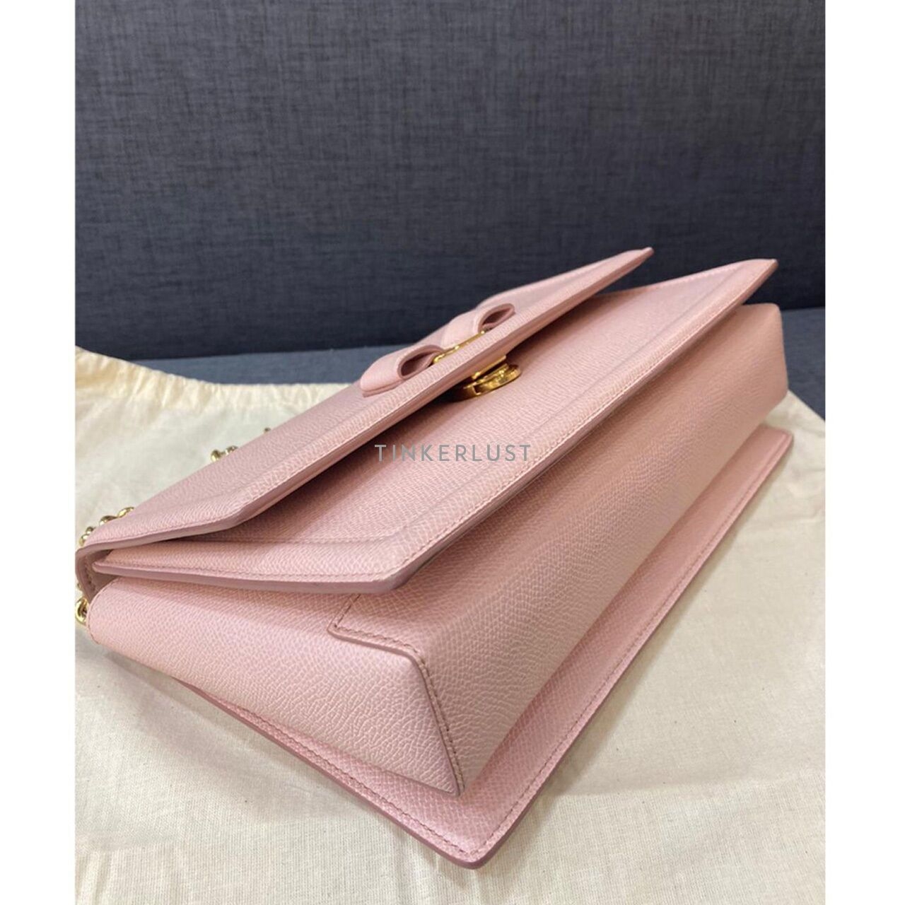 Salvatore Ferragamo Ginny Pink Bonbon Saffiano GHW Sling Bag