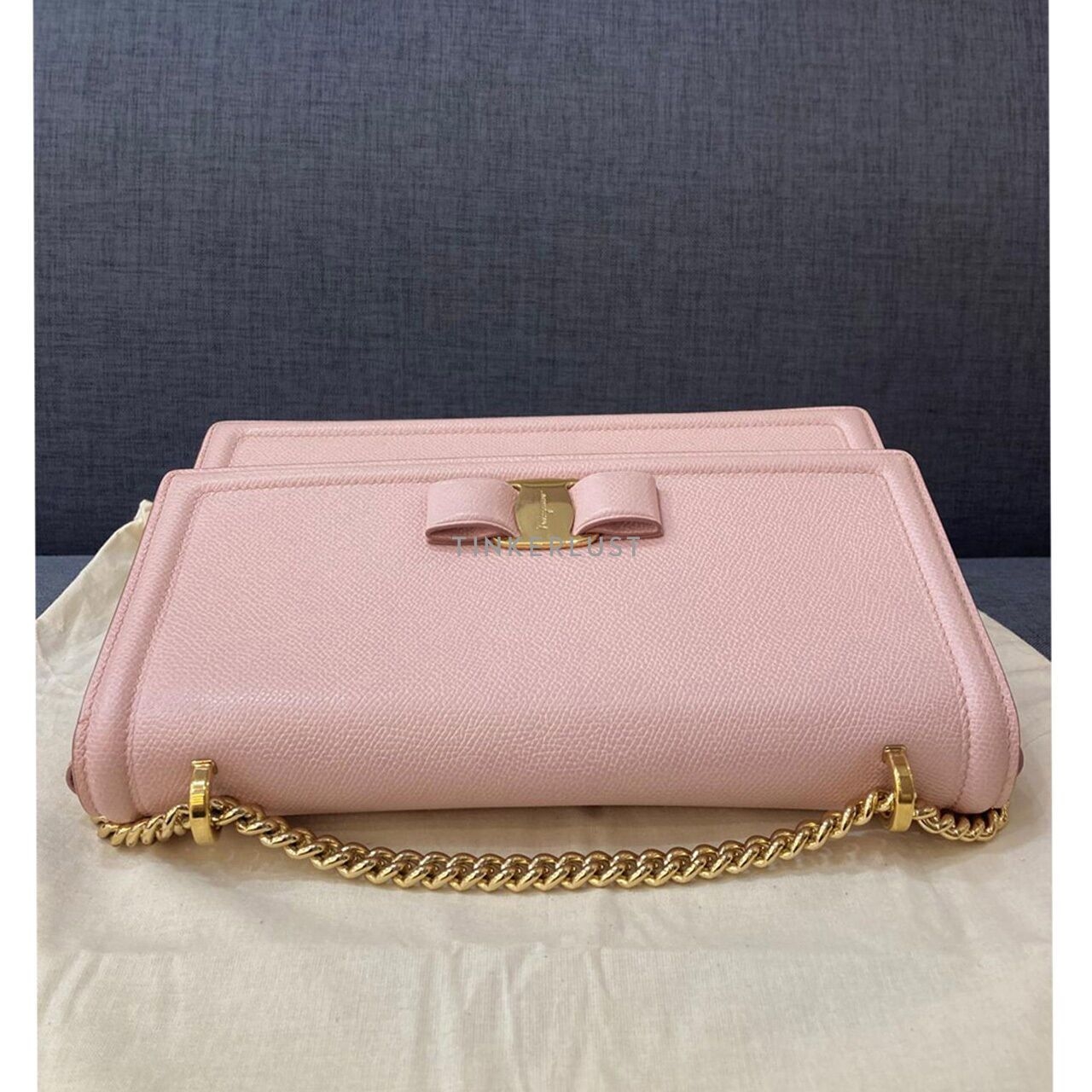 Salvatore Ferragamo Ginny Pink Bonbon Saffiano GHW Sling Bag