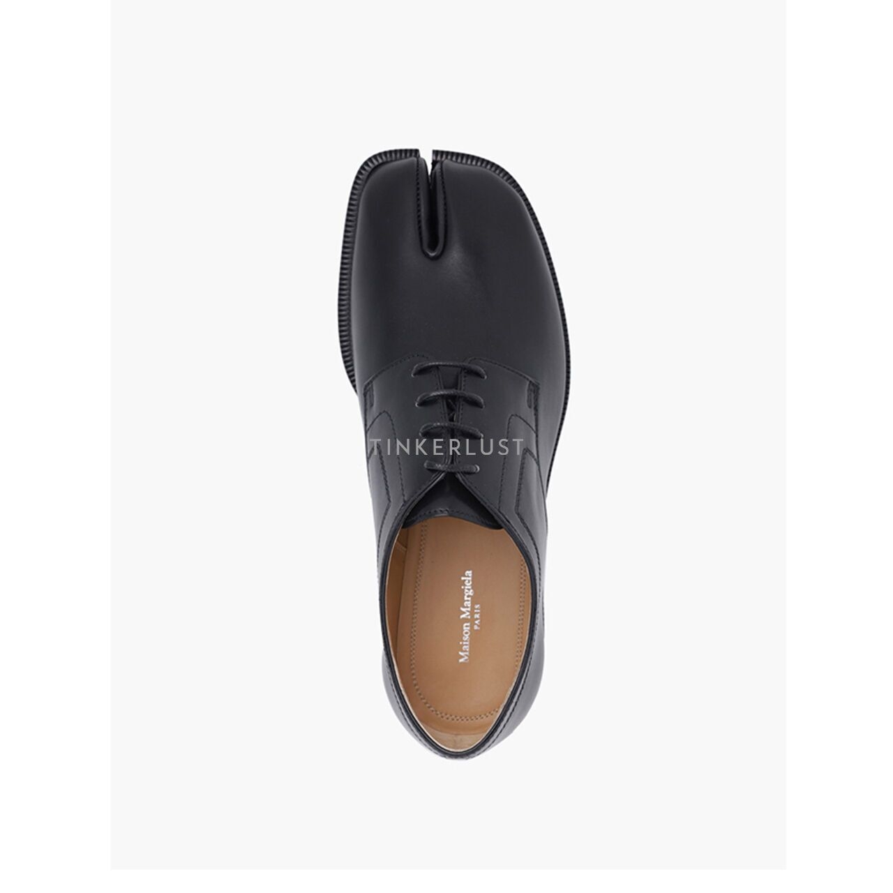 Maison Margiela Tabi Black Brushed Leather Flats