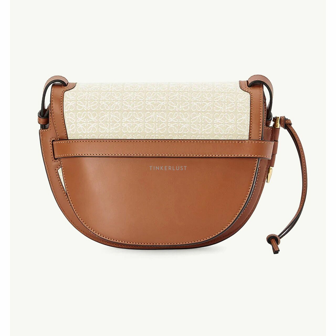 LOEWE Small Gate Anagram Sling Bag in Ecru/Tan Jacquard Calfskin