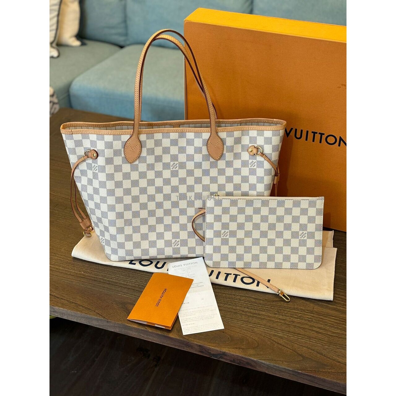 Louis Vuitton Neverfull MM Damier Azur 2023 Totebag