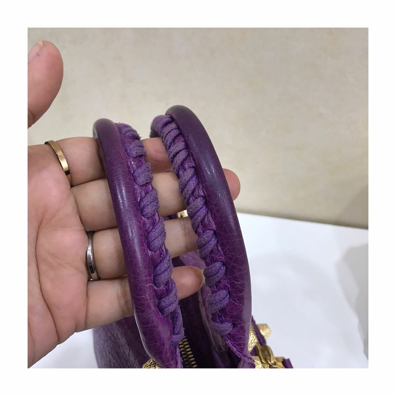 Balenciaga Purple Mini Classic Button GHW 2013  Satchel