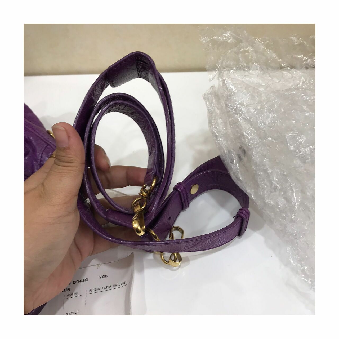 Balenciaga Purple Mini Classic Button GHW 2013  Satchel