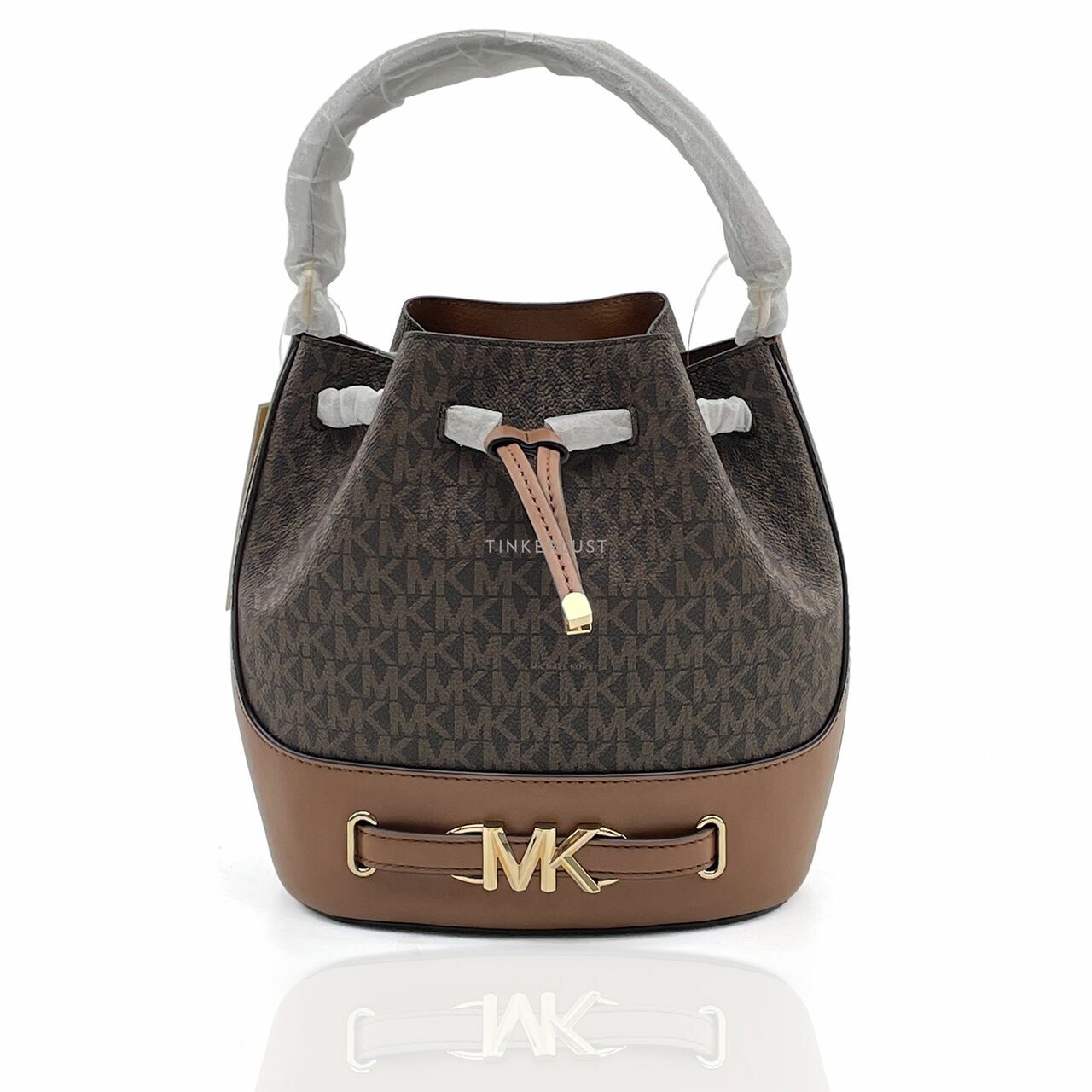 Michael Kors Reed 35S3G6RM8B Medium Bucket Signature Messenger in Brown Satchel