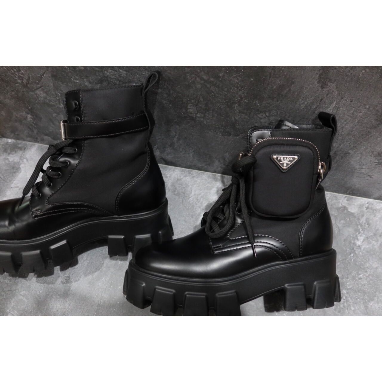 Prada Monolith Combat Boots