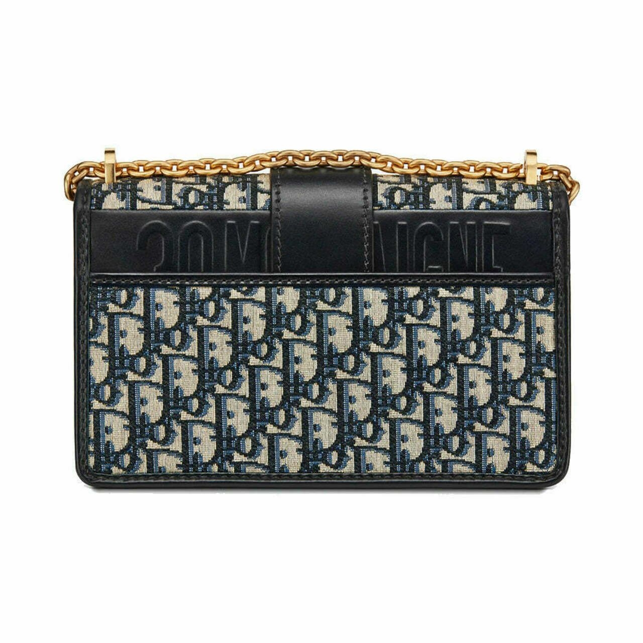 Christian Dior 30 Montaigne Chain Bag Oblique Jacquard Blue