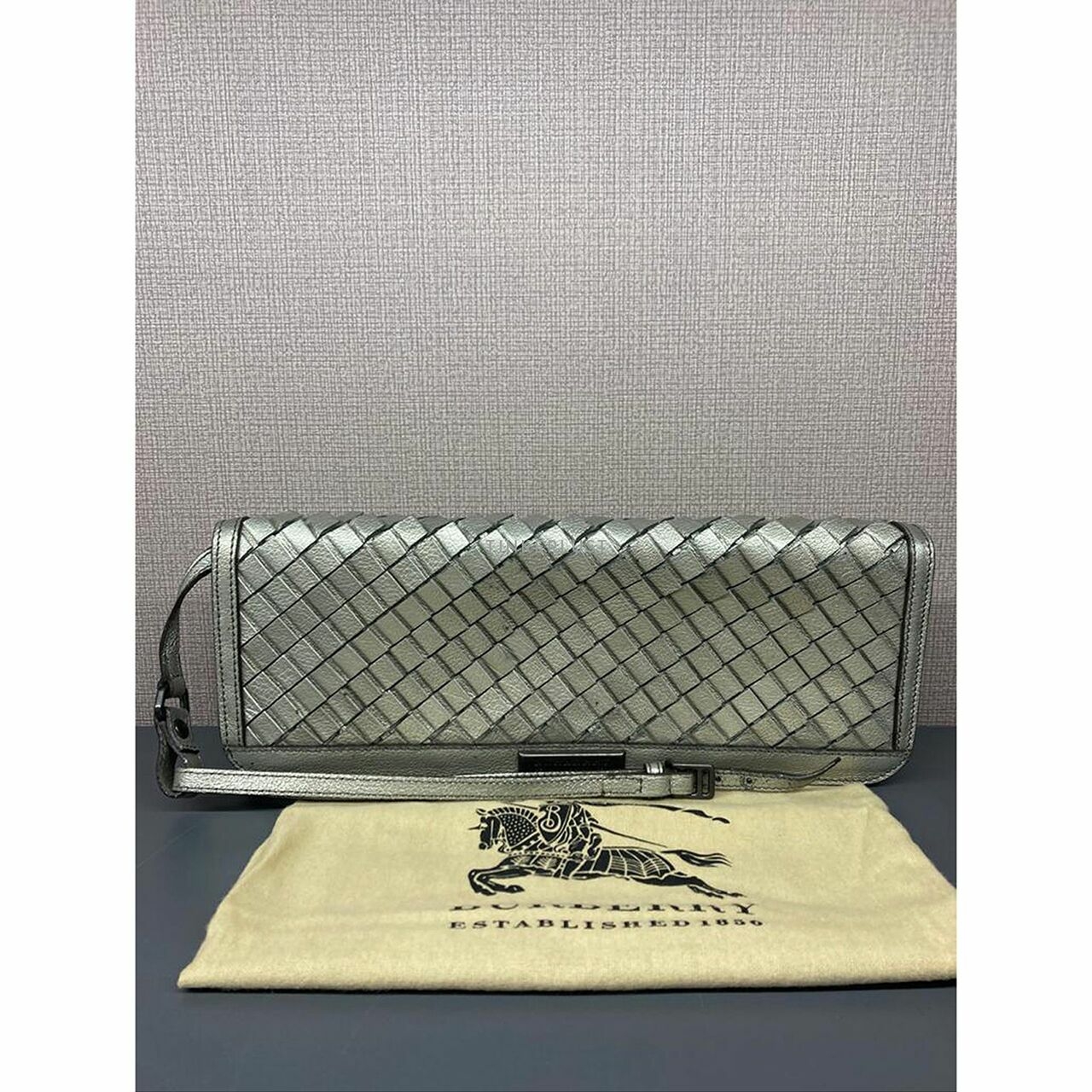 Burberry Silver Clutch