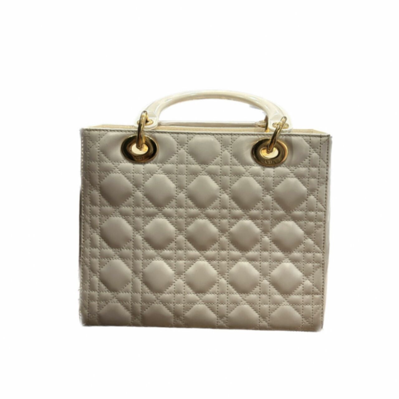 Christian Dior Ivory Lady Dior Medium Ghw