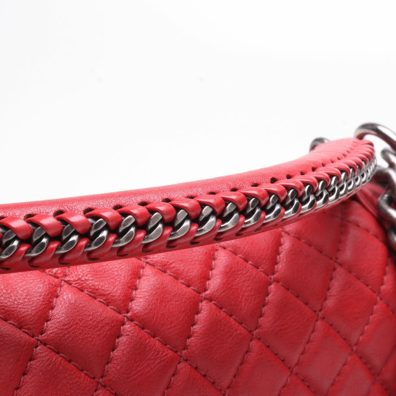 Chanel Boy Top Handle Red #23 RHW Satchel