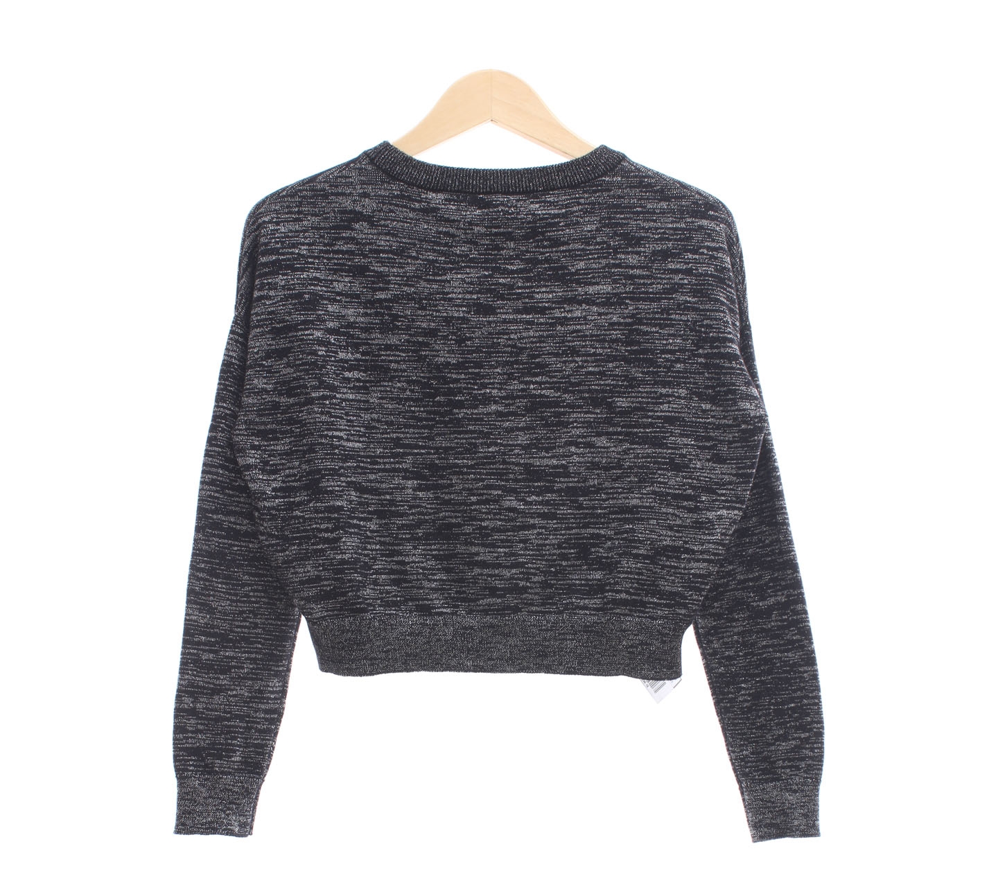 H&M Star Wash Black Glitter Crop Sweater