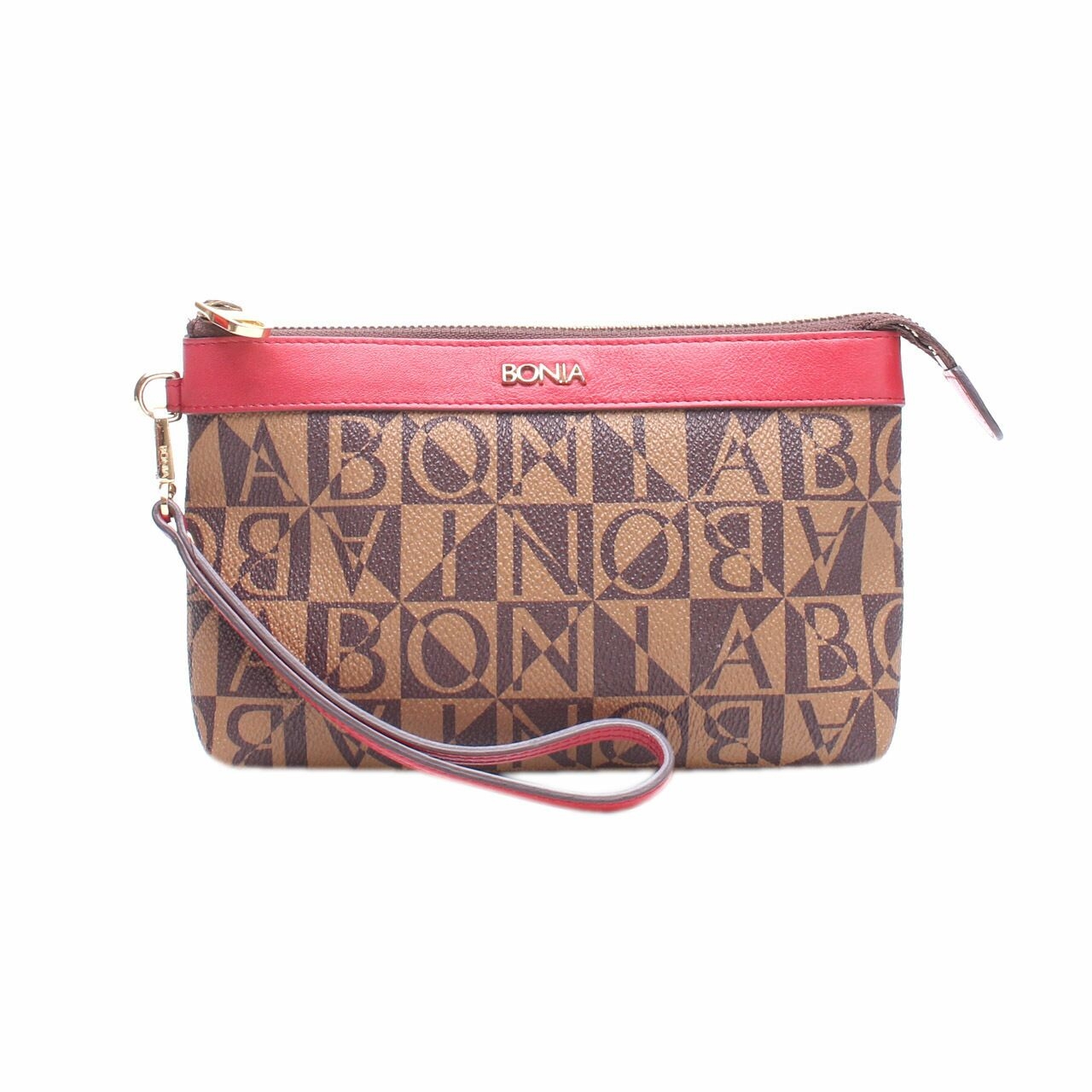 Bonia Brown & Red Pouch