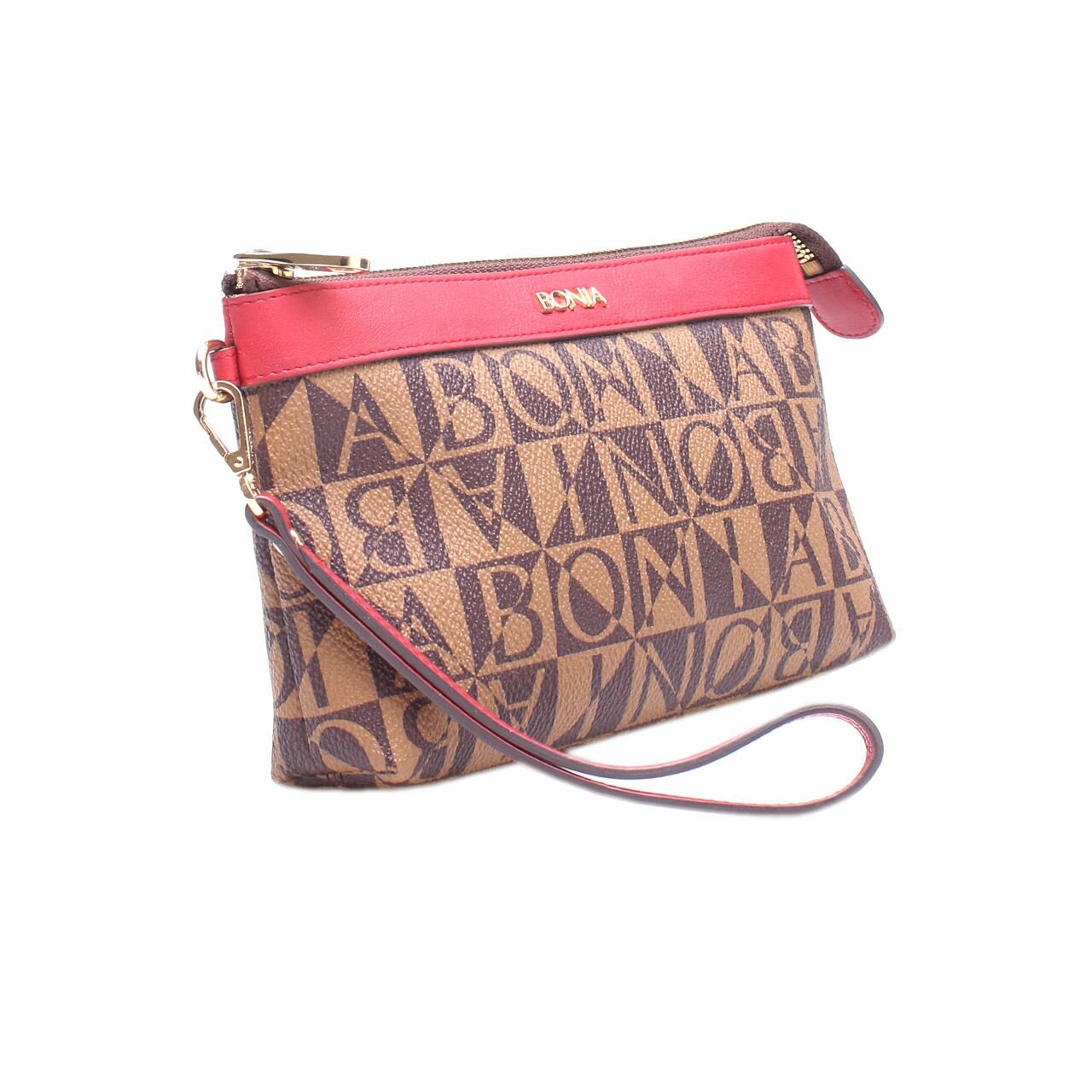 Bonia Brown & Red Pouch