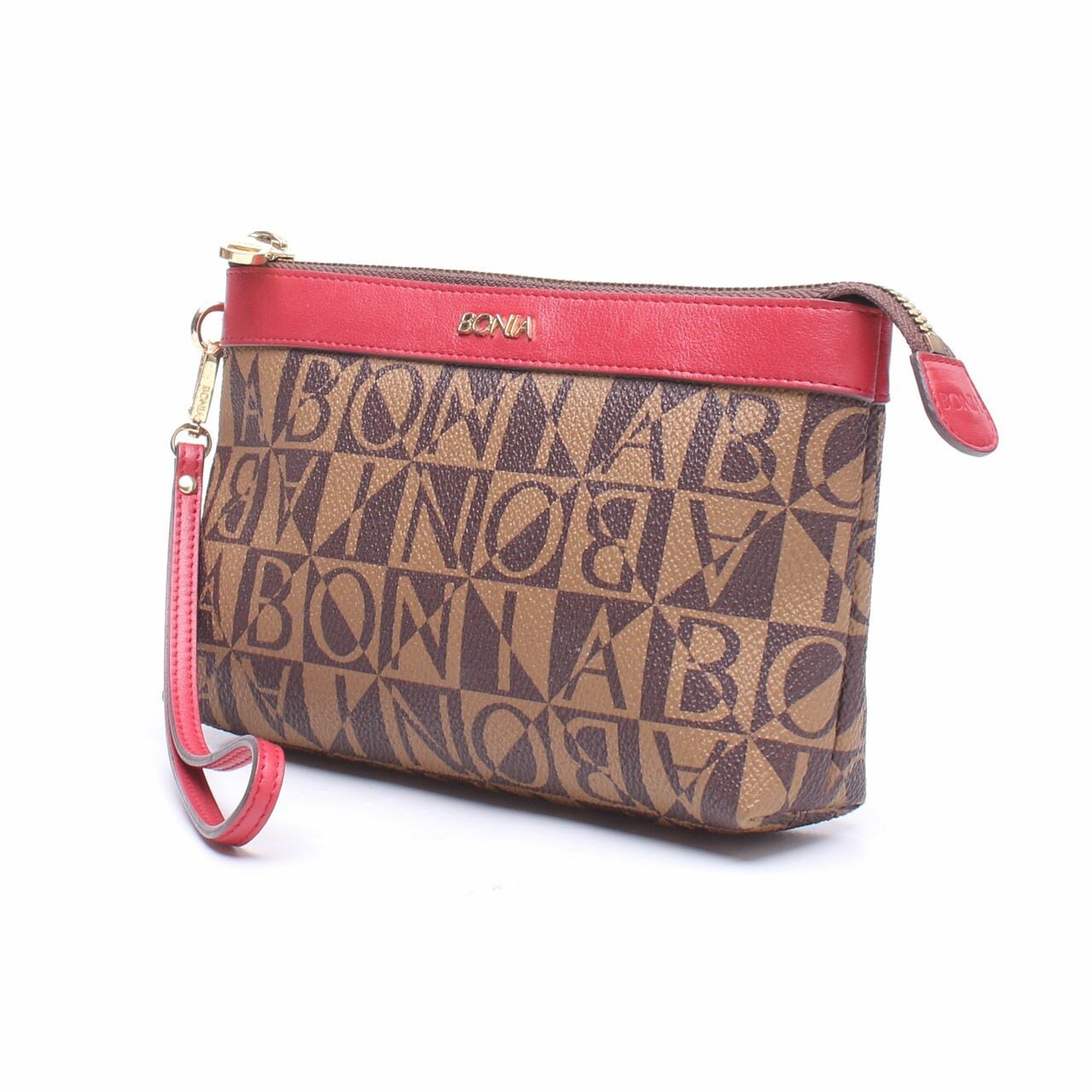 Bonia Brown & Red Pouch