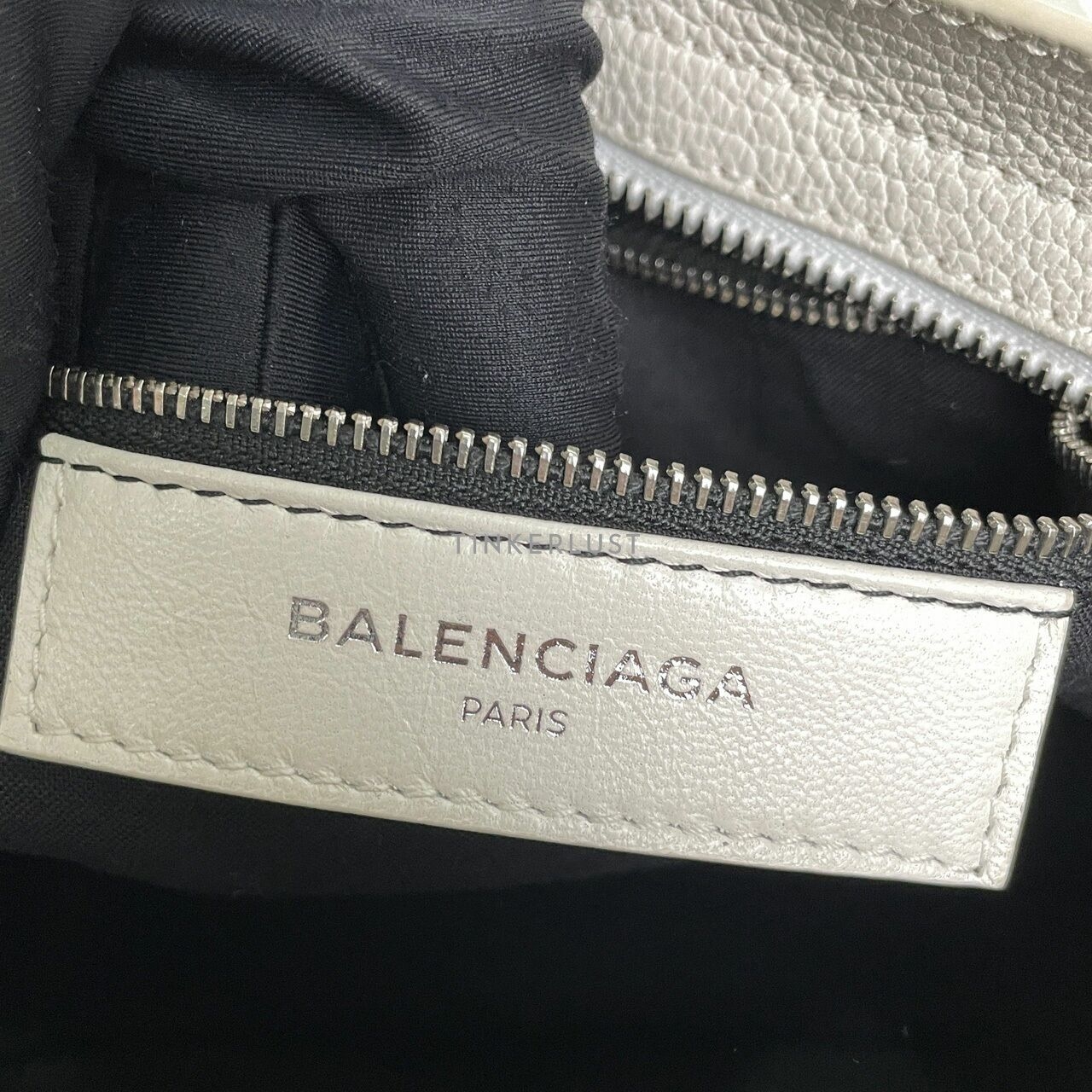 Balenciaga White Chevre Gold Metallic Edge Hardware Small City