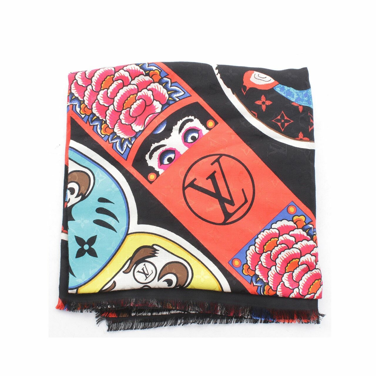 Louis Vuitton Kabuki Stickers Kansai Daruma Limited Edition Shawl