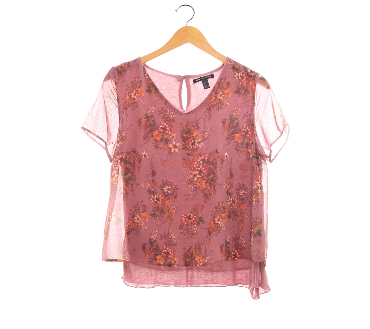 Mango Mauve Floral Blouse