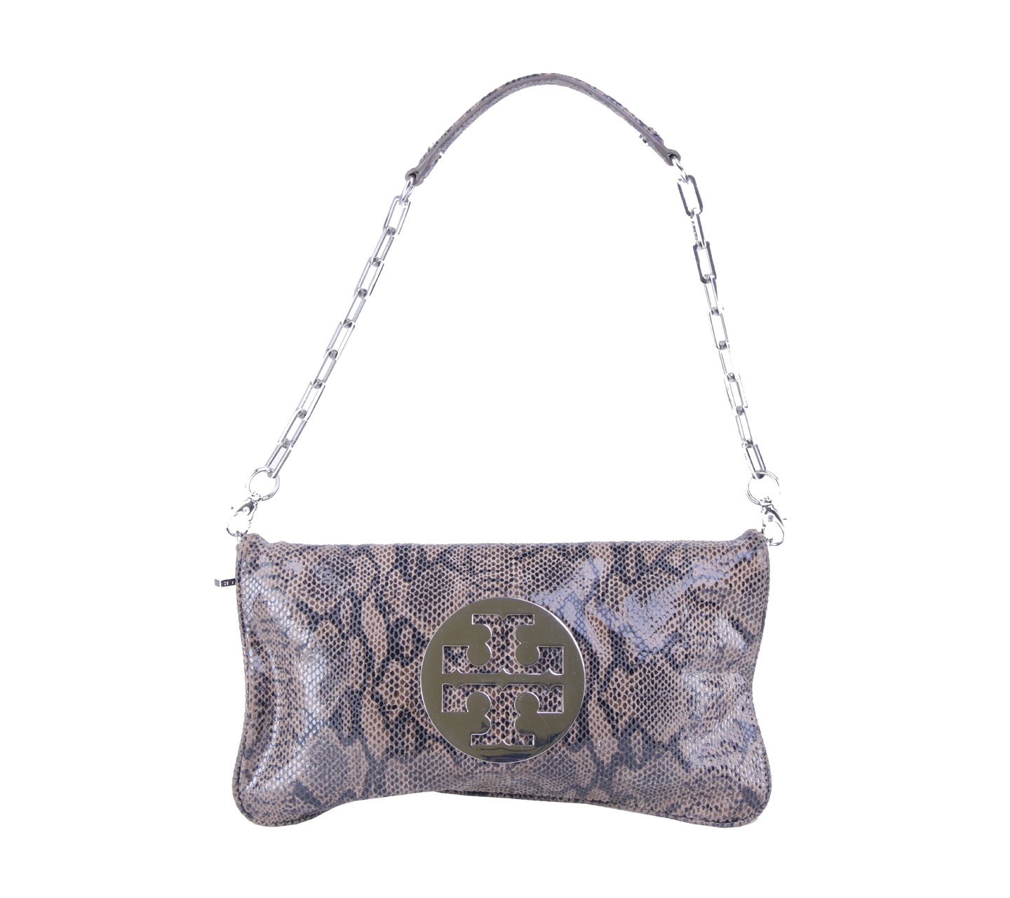 Tory Burch Grey Python Shoulder Bag