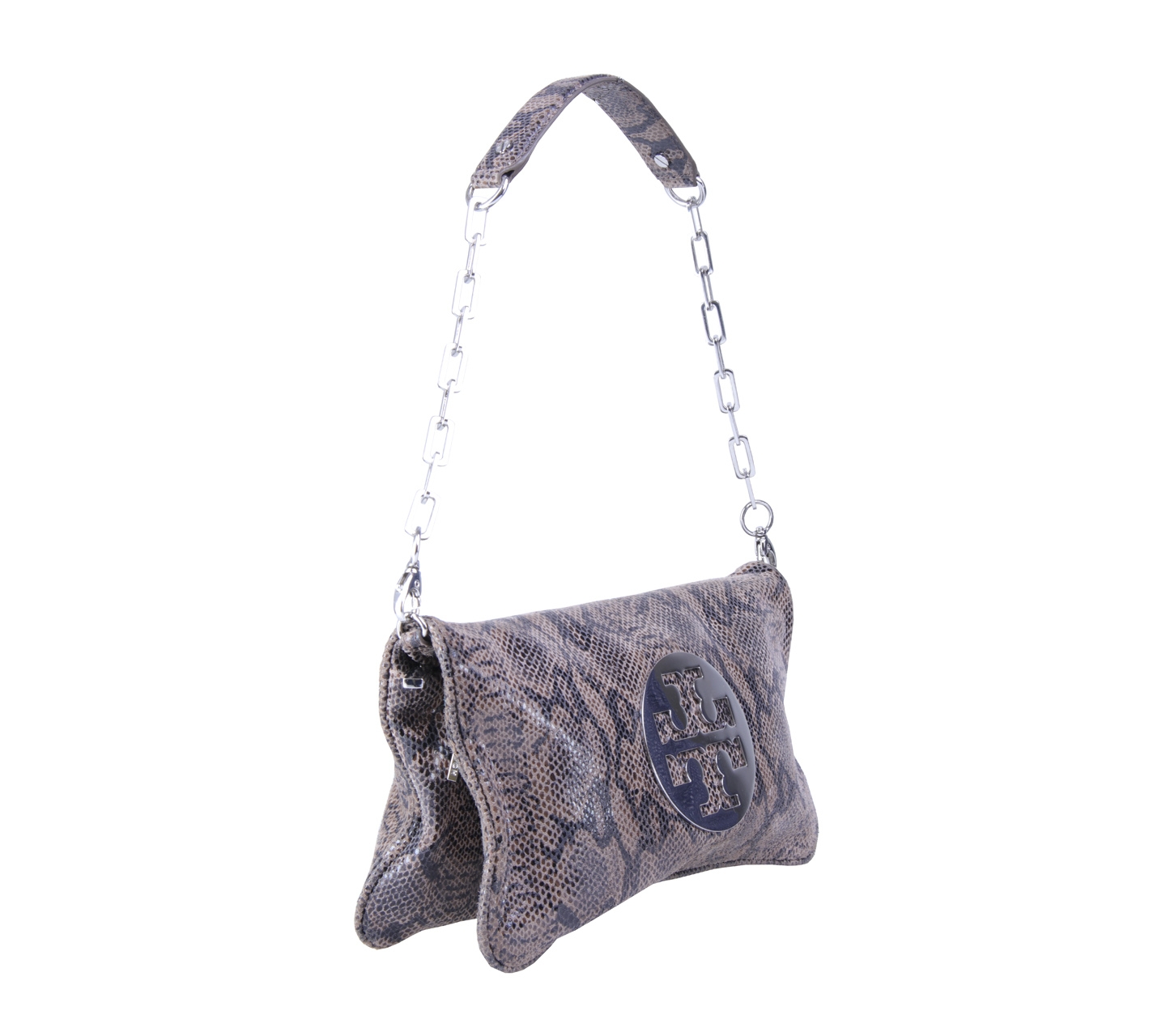 Tory Burch Grey Python Shoulder Bag