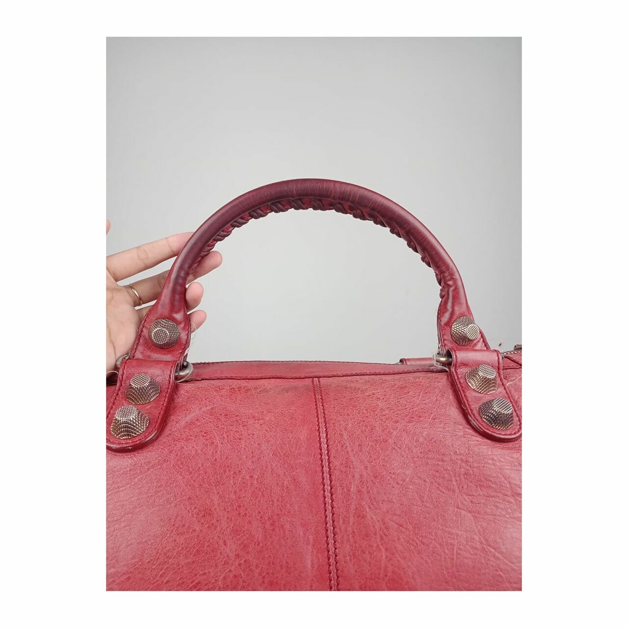 Balenciaga Giant Work Bag GHW Red Handbag