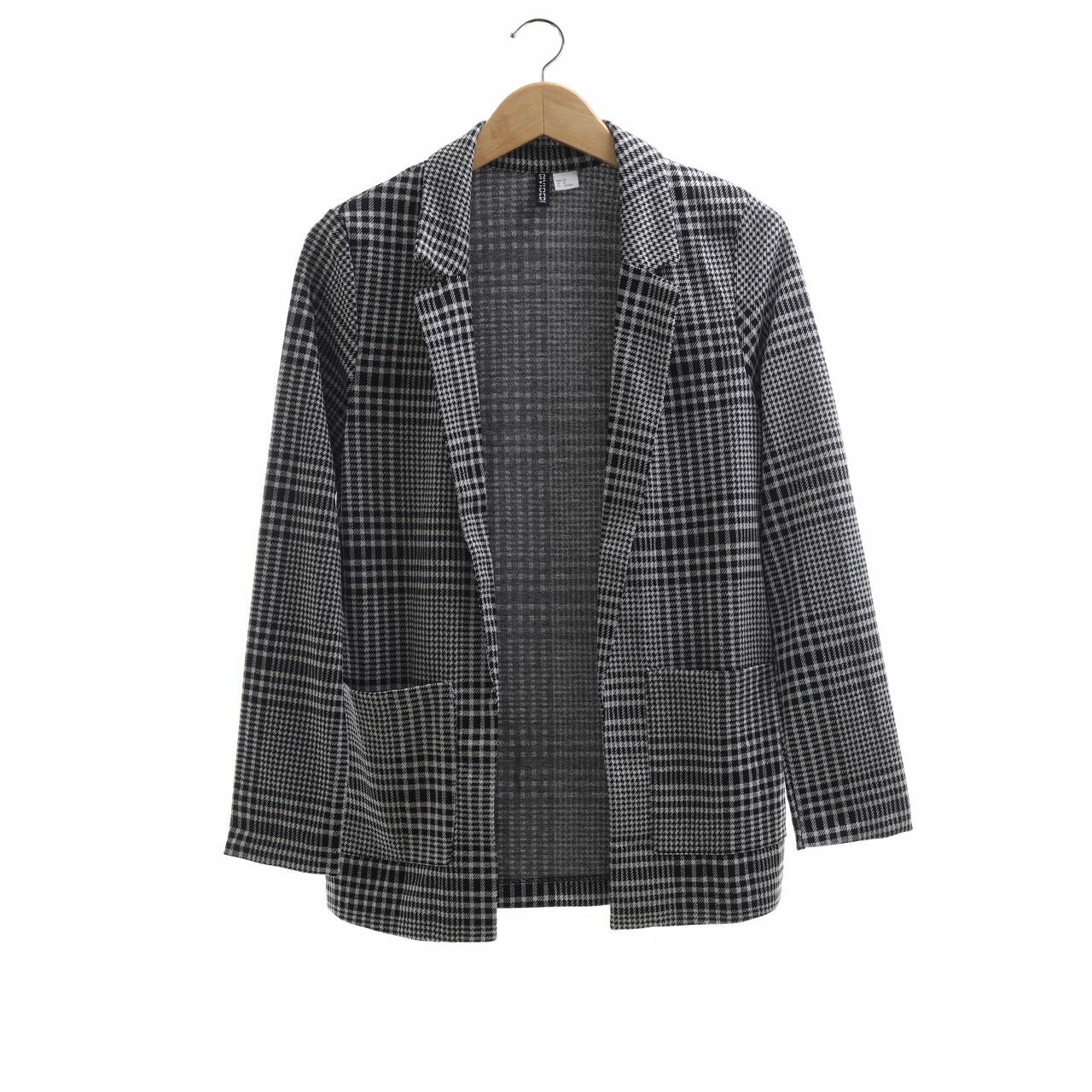 H&M Black & White Checkered Blazer